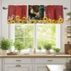 Rural Farm Rooster Head to Outside Curtain Valance for Windows/Living Room/Kitchen/Bathroom/Farmhouse, Sunflowers and Bees Red Barnyard Short Rod Pocket Tier Curtain Window Treatment, 1 Panel 54x18 view 2