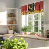 Rural Farm Rooster Head to Outside Curtain Valance for Windows/Living Room/Kitchen/Bathroom/Farmhouse, Sunflowers and Bees Red Barnyard Short Rod Pocket Tier Curtain Window Treatment, 1 Panel 54x18 view 3