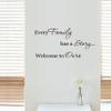 Rasiarpio Rasiarpio Words Wall Decal Sayings Quote Art Vinyl Decor Removable PVC Home Room Decor All Families Have A Story Welcome to Ours view 1