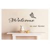 Rasiarpio Wall Sticker Rasiarpio Butterfly Welcome to Our Home Wall Sticker Welcome Greeting Quotes Removable PVC Decoration Door Entrance Decoration view 1