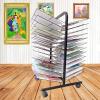 Drying Rack, 26-Shelf Mobile Art Drying Rack with Wire Shelves for Works of Art, Black Powder Coated Finish, Drying & Print Racks, Ideal for Schools and Art Clubs view 3