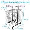YSCMX Drying Rack, Mobile Art Drying Rack with Wire Shelves for Works of Art, Black Powder Coated Finish, Drying& Print Racks, Ideal for Schools and Art Clubs (Size : 26-Layer) view 2