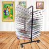 YSCMX Drying Rack, Mobile Art Drying Rack with Wire Shelves for Works of Art, Black Powder Coated Finish, Drying& Print Racks, Ideal for Schools and Art Clubs (Size : 26-Layer) view 3