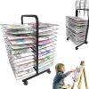 Drying Rack, Solid 26-Shelf Mobile Classrooms Drying Rack with Wire Shelves for Works of Art Studios and Home Use, Black Powder Coated Finish. Drying & Print Racks view 3