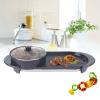 DENESTUS 2 In 1 Electric Pan Hot Pot BBQ Frying Cook Grill Kitchen Barbecue Machine 110V Multifunctional Teppanyaki Barbecue Set Indoor Large Capacity Non-Stick view 1