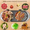 DENESTUS 2 In 1 Electric Pan Hot Pot BBQ Frying Cook Grill Kitchen Barbecue Machine 110V Multifunctional Teppanyaki Barbecue Set Indoor Large Capacity Non-Stick view 2