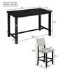 SOFTSEA 5 Piece Counter Height Dining Table Set, Wooden Kitchen Table Set with Classic Elegant Table and 4 Upholstered Chairs for Kitchen, Dining Room, Beige+Black view 3
