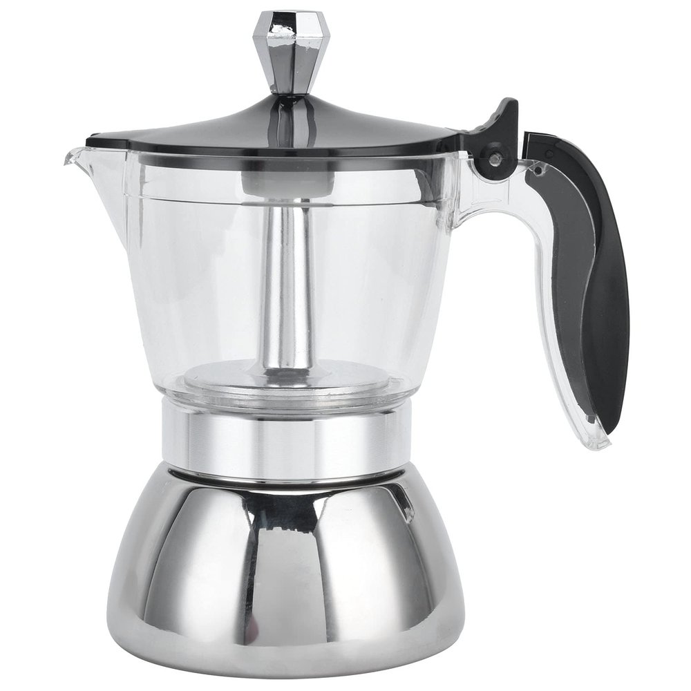 4 Cup Stainless Steel Stovetop Espresso Maker, 200ml/6.8oz Pot, Mocha Coffee Maker