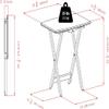 ADHW Living Room Table Set Brown Faux Marble 5pc Wood TV Tray Set Stand Folding Snack Table Dinner Portable view 2