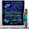 CenturyTee Personalized to My Granddaughter from Grandma Blanket Once Upon A Time Butterfly Birthday Graduation Bed Quilt Fleece Throw Blanket (60 x 80 in Adult Size) view 3