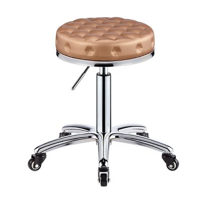 XZSBDXHH Round Rolling Stool Chair PU Leather Height Adjustable 41-56cm Swivel 360 Drafting Work SPA Shop Salon Stools with Wheels for Bar Office Massage Stools Task Chairs