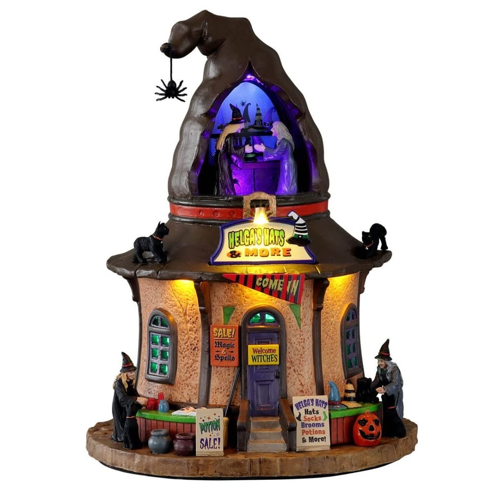 Lemax Village Collection Helga's Hats, B/O (4.5V) #15794