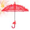 AMONIDA Lace Parasol, Wedding Umbrella Decorative Umbrella Handicraft Lace Umbrella 22.2x22.2in For Weddings, Party Decorations, Concerts(red) view 3