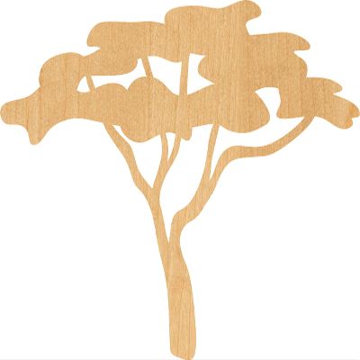 African Tree Laser Cut Out Wood Shape Craft Supply - Woodcraft Cutout (26", 1/8" Thickness)