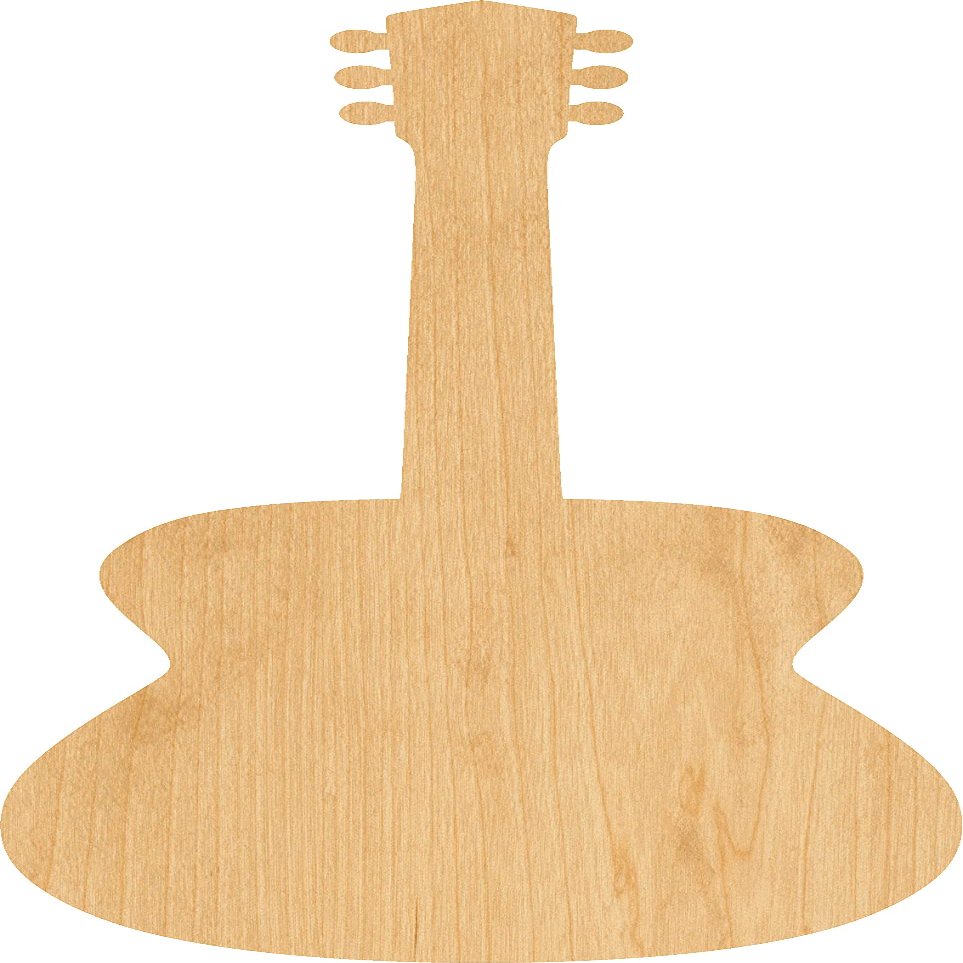 Acoustic Guitar Laser Cut Out Wood Shape Craft Supply - Woodcraft Cutout (30", 1/4" Thickness)