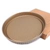 lobake 10.5 inches Curly Edge Golden Round Shape Nonstick Carbon Steel Pizza Pan Pie Tray Mold Cheese Tin Kitchen DIY Oven Bakeware view 1