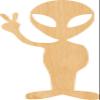 Alien 1 Laser Cut Out Wood Shape Craft Supply - Woodcraft Cutout (26", 1/8" Thickness) view 1