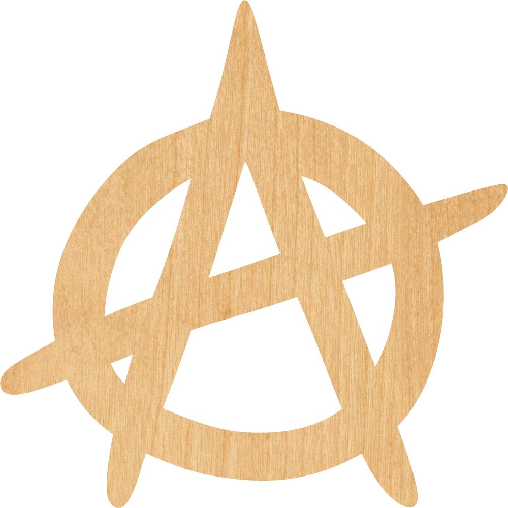 Anarchy Symbol Laser Cut Out Wood Shape Craft Supply - Woodcraft Cutout (30", 1/8" Thickness)