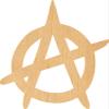 Anarchy Symbol Laser Cut Out Wood Shape Craft Supply - Woodcraft Cutout (30", 1/8" Thickness) view 1
