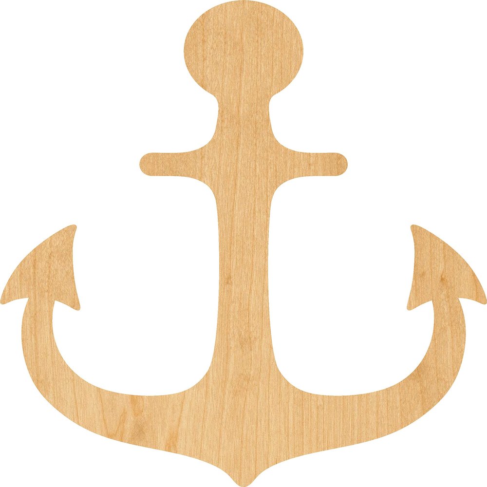 Anchor 4 Laser Cut Out Wood Shape Craft Supply - Woodcraft Cutout (28", 1/8" Thickness)