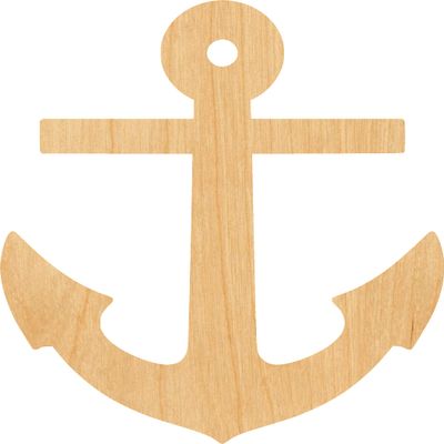 Anchor 2 Laser Cut Out Wood Shape Craft Supply - Woodcraft Cutout (18", 1/4" Thickness)