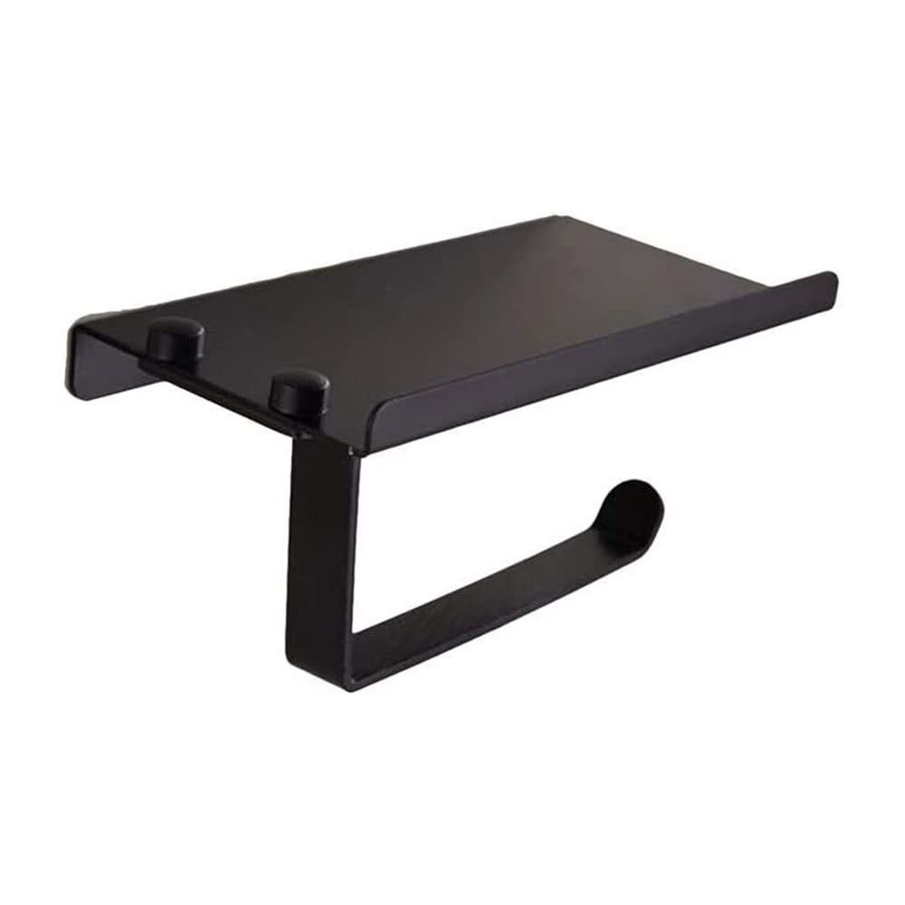 XIXIDIAN Paper Towel Holder Wall Mount for Kitchen,Self-Adhesive Paper Towel Holder with Shelf for Bathroom,Anti-Rust Aluminum,No Drill or Wall-Mounted with Screws