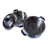 10.2"/26cm 2-Tier Stainless Steel Steam Pots Steaming Vegetable, Dumpling, Stock, Sauce, Food view 2