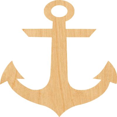 Anchor 3 Laser Cut Out Wood Shape Craft Supply - Woodcraft Cutout (2", 1/4" Thickness)