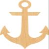 Anchor 3 Laser Cut Out Wood Shape Craft Supply - Woodcraft Cutout (2", 1/4" Thickness) view 1
