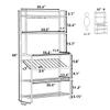 Actual Modern 6-Tier Baker Rack,Freestanding Bar Wine Rack Table with Glass & Cup Holders,Multi-Function Metal Book Shelf and Office Rack,for Home Kitchen Dining Room (Dark Brown+White) view 2