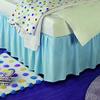 Rainbowlinens Luxury Soft Fluffy Light Blue Ruffled Bed Skirt Queen Size 24 Inch Drop Three Sided Coverage with 750 Thread Count Egyptian Cotton Long Lasting Lightweight Gatherd Bed Skirt view 1