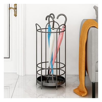 Umbrella Racks Modern Entrance Umbrella Stand,Metal Wrought Iron Umbrella Storage Rack,Used in Home Office,Coffee Shop,Hotel Lobby,with Metal Hook (Color : Black)
