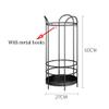 Umbrella Racks Modern Entrance Umbrella Stand,Metal Wrought Iron Umbrella Storage Rack,Used in Home Office,Coffee Shop,Hotel Lobby,with Metal Hook (Color : Black) view 2