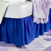 Rainbowlinens Luxury Soft Fluffy Royal Blue Ruffled Bed Skirt King Size 31 Inch Drop Three Sided Coverage with 750 Thread Count Egyptian Cotton Long Lasting Lightweight Gatherd Bed Skirt view 1