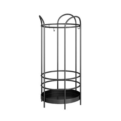 Umbrella Racks Modern and Simple Metal Umbrella Stand,Entrance Umbrella Storage Rack,with 3 Metal Hooks,Can Store 6-8 Long/Short Umbrellas,for Home Business (Color : Black)
