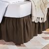 Rainbowlinens Luxury Soft Fluffy Chocolate Ruffled Bed Skirt Full XL Size 31 Inch Drop Three Sided Coverage with 750 Thread Count Egyptian Cotton Long Lasting Lightweight Gatherd Bed Skirt view 1