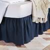 Rainbowlinens Luxury Soft Fluffy Navy Blue Ruffled Bed Skirt Full XL Size 15 Inch Drop Three Sided Coverage with 750 Thread Count Egyptian Cotton Long Lasting Lightweight Gatherd Bed Skirt view 1