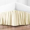 Rainbowlinens Luxury Soft Fluffy Ivory Ruffled Bed Skirt Full Size 28 Inch Drop Three Sided Coverage with 750 Thread Count Egyptian Cotton Long Lasting Lightweight Gatherd Bed Skirt view 1