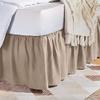 Rainbowlinens Luxury Soft Fluffy Taupe Ruffled Bed Skirt Full XL Size 24 Inch Drop Three Sided Coverage with 750 Thread Count Egyptian Cotton Long Lasting Lightweight Gatherd Bed Skirt view 1