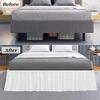 Rainbowlinens Luxury Soft Fluffy Taupe Ruffled Bed Skirt Full XL Size 24 Inch Drop Three Sided Coverage with 750 Thread Count Egyptian Cotton Long Lasting Lightweight Gatherd Bed Skirt view 2