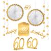 Luxurious Golden Age "60th" Birthday Room Decor Kit - Dazzling Gold Event Decorations - Complete Party Set - Ideal for Memorable Milestone Celebration view 1