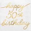 Golden Age 50th Birthday Paper Party Napkins - 5" x 5" | White | Pack of 16 view 1