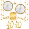Luxurious Golden Age "40th" Birthday Room Decor Kit - Dazzling Gold Event Decorations - Complete Party Set - Ideal for Memorable Milestone Celebration view 1