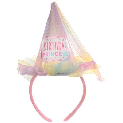Chic Pastel Party Cone Hat Headband - 10" x 7" (1 Pc.) - Premium Quality Material, Stylish & Unique Design - Perfect for Birthday Celebrations