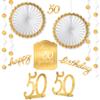 Luxurious Golden Age "50th" Birthday Room Decor Kit - Dazzling Gold Event Decorations - Complete Party Set - Ideal for Memorable Milestone Celebration view 1