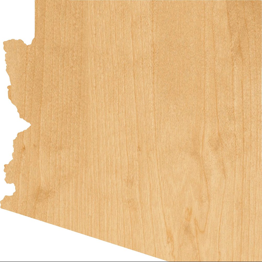 Arizona Laser Cut Out Wood Shape Craft Supply - Woodcraft Cutout (6", 1/8" Thickness)