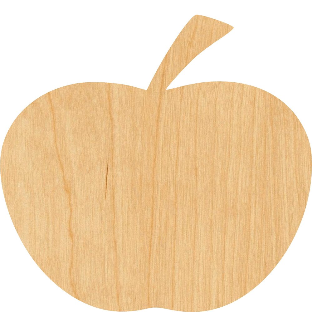 Apple Laser Cut Out Wood Shape Craft Supply - Woodcraft Cutout (30", 1/8" Thickness)