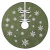 MACTING Christmas Small Tree Skirt, 30 Inch Green Burlap Tree Mat with White Snowflake Printed for 5FT Xmas Tree Farmhouse Holiday Party Indoor Home Decorations view 1