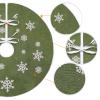 MACTING Christmas Small Tree Skirt, 30 Inch Green Burlap Tree Mat with White Snowflake Printed for 5FT Xmas Tree Farmhouse Holiday Party Indoor Home Decorations view 4