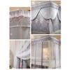 Bed Canopies European Bed Canopy for Double Bed, Luxury Floor-to- Ceiling Curtains with 4- Corners Post, Girl Princess Room Bedroom Bed Canopy with Iron Bracket view 3